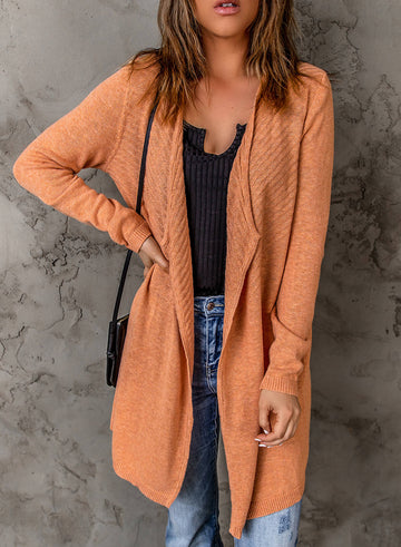 Double Take Ribbed Open Front Cardigan