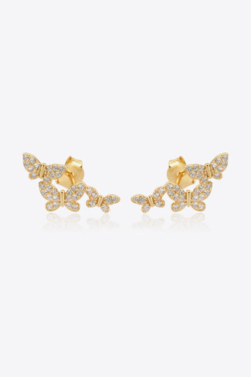 Zircon Butterfly 925 Sterling Silver Earrings