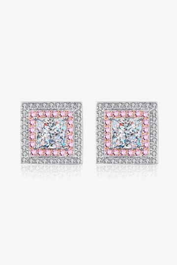 Moissanite Square Stud Earrings