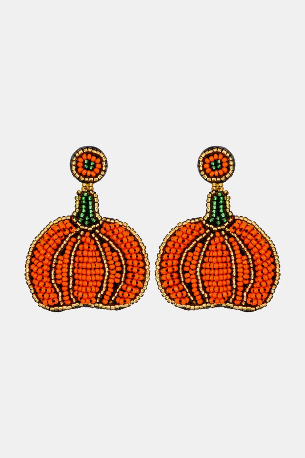 Beads Detail Pumpkin Shape Dangle Earring